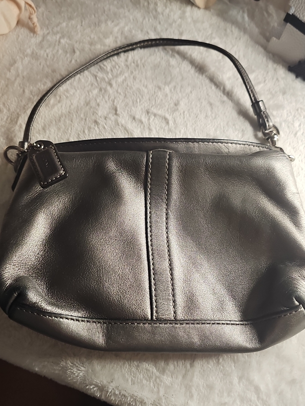 Coach METALLIC  Leather WRISTLET BAG..